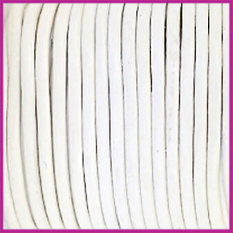 DQ leer rond 2 mm White per 50cm