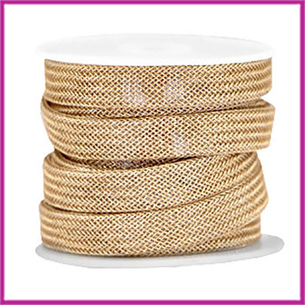 DQ metaal net koord 10x2mm Rosegold per 10cm