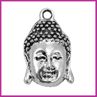 Metaal bedel Boeddha 28x19mm Antiek zilver