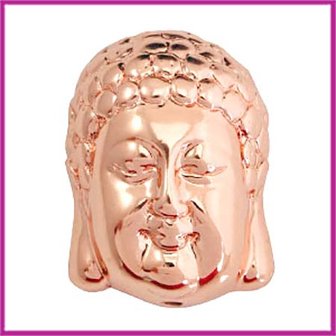 DQ acryl kraal metaallook Buddha groot rosegold