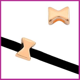 DQ metaal schuiver kruis/strik 6x5mm Rosegold