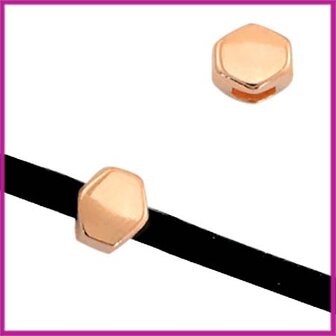 DQ metaal schuiver prisma 6x5mm Rosegold