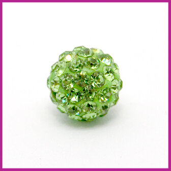 Strass kraal polymeerklei rond 10mm Peridot groen