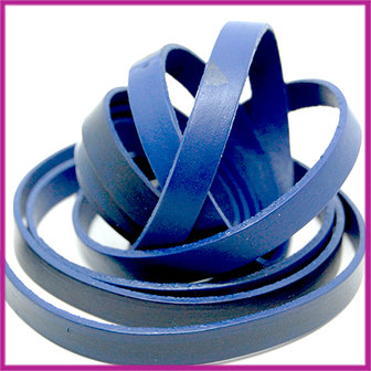 Basic quality plat leer 10mm donker blauw ca. 20cm