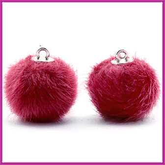Pompom bedel faux fur 16mm Cherish pink