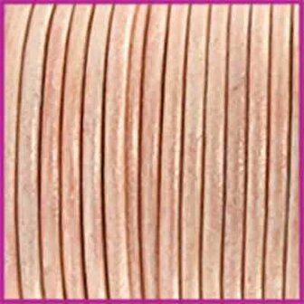 DQ leer rond 2 mm Vintage mauve moon rose metallic per 50cm