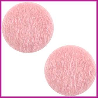 Fluffy faux fur cabochon plaksteen &Oslash;12mm vintage pink