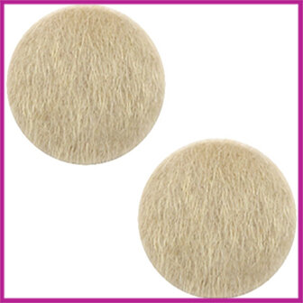 Fluffy faux fur cabochon plaksteen &Oslash;12mm light brown