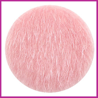 Fluffy faux fur cabochon plaksteen &Oslash;35mm vintage pink