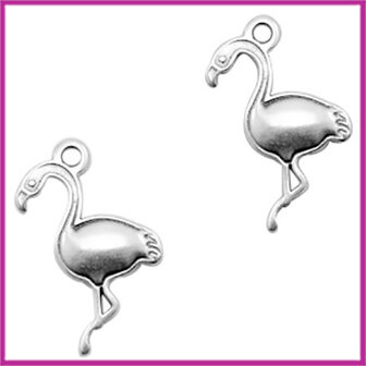 DQ metaal bedel flamingo Antiek zilver