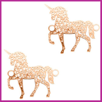 Bohemian metaal tussenstuk unicorn rosegold