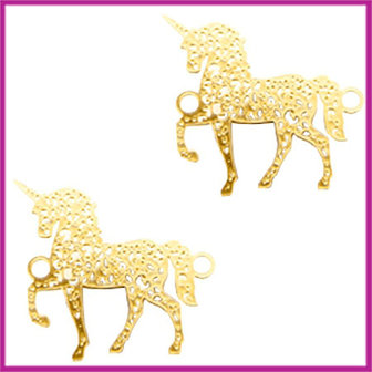 Bohemian metaal tussenstuk unicorn goud