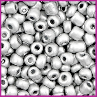 Rocailles 6/0 (4mm) Aluminium zilver