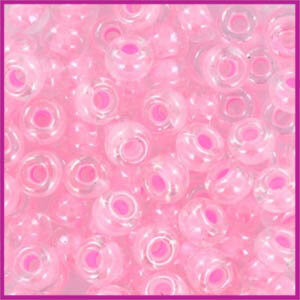 Miyuki rocailles 6/0 Pink lined crystal