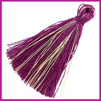 Kwastje basic goldline 3cm Aubergine purple
