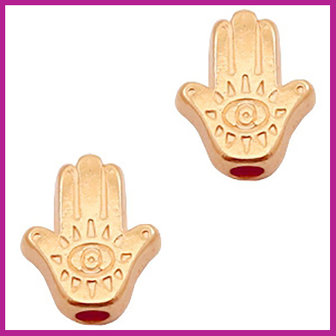 DQ metaal kraal Hamsa hand Rosegold