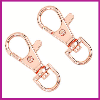 Metalen sleutelhanger medium Rosegold