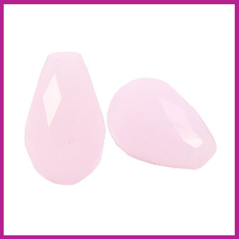 Glaskraal facet druppel 10x15mm light pink