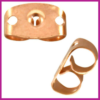 Metalen DQ oorbel stoppers Rosegold