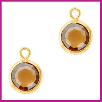 DQ Hangers van crystal glas rond 6mm Gold-Topaz