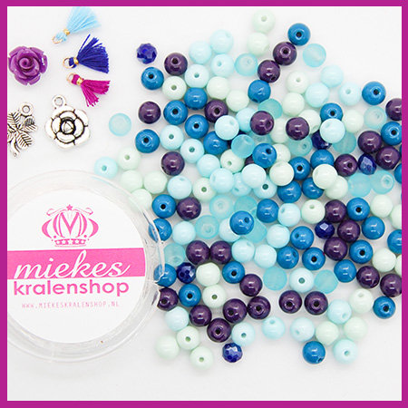 DIY pakketje mix Fancy blauw paars