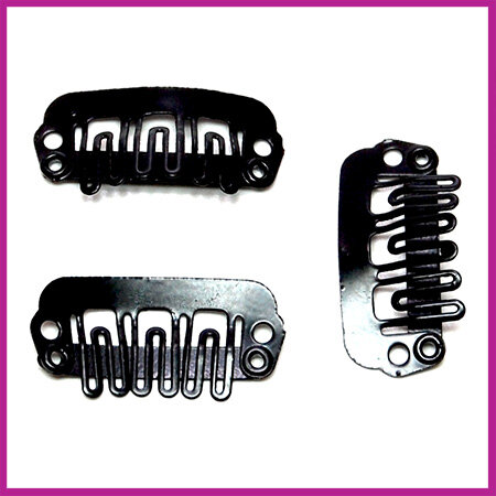 Mini snap haarclip 23x11mm Zwart