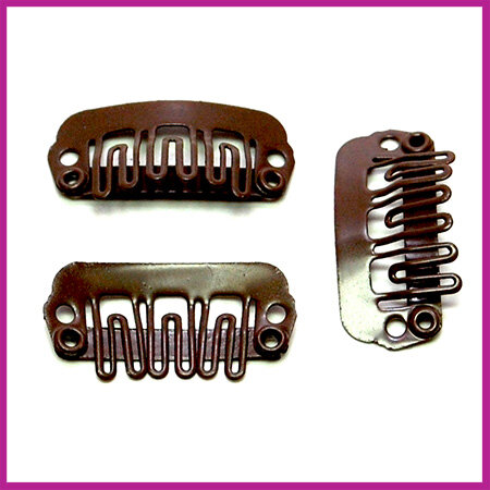 Mini snap haarclip 23x11mm Donker bruin