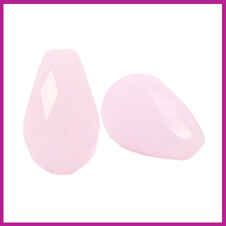 Glaskraal facet druppel 10x15mm light pink