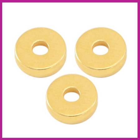 DQ metaal kraal disc 6x2mm Goud