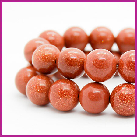 Goudsteen kraal bruin rond Ø8 mm