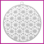 Bohemian metaal groot rond zilver