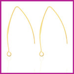 RVS stainless steel oorhangers large goud