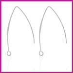 RVS stainless steel oorhangers large zilver