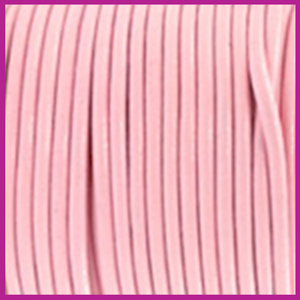 DQ leer rond 2 mm Blossom pink metallic per 50cm
