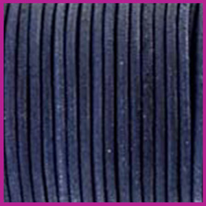 DQ leer rond 2 mm Antique dark blue per 50cm