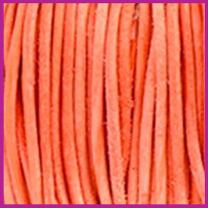 DQ leer rond 2 mm Antique dark orange per 50cm
