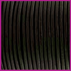 DQ leer rond 2 mm zwart metallic per 50cm