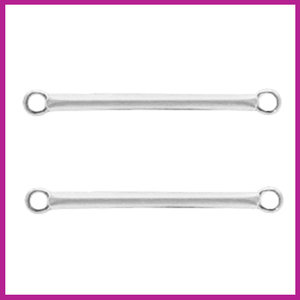 DQ metaal tussenstuk staafje 30mm Antiek zilver