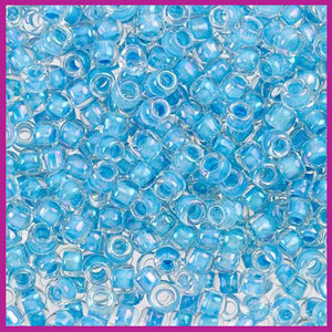 ToHo rocailles 8/0 Robin's Egg Lined Clear