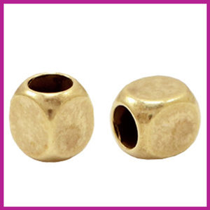 DQ metaal kraal cube Antiek brons