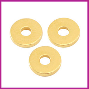 DQ metaal kraal disc 6x1mm Goud