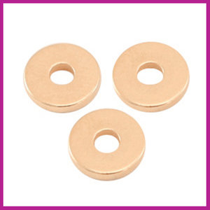 DQ metaal kraal disc 6x1mm Rosegold