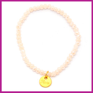 Sisa top facet armbandje 4x3mm opal rose peach 