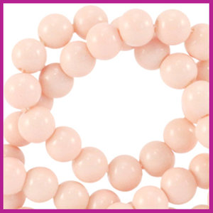 Glaskraal opaque Ø6mm bisque naturel rose