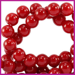 Glaskraal opaque Ø6mm salsa red