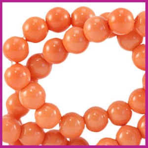 Glaskraal opaque Ø6mm coral nectarine orange