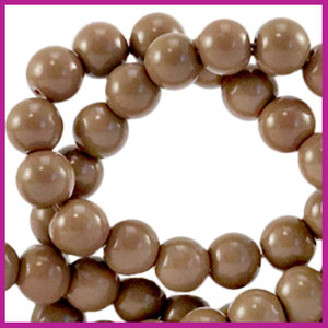 Glaskraal opaque Ø6mm rocky road brown