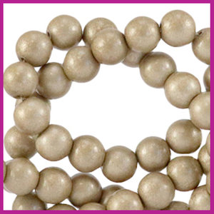 Glaskraal opaque Ø6mm champagne grey metallic