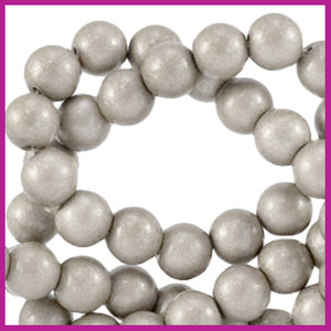 Glaskraal opaque Ø6mm paloma grey metallic