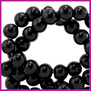 Glaskraal opaque Ø6mm black